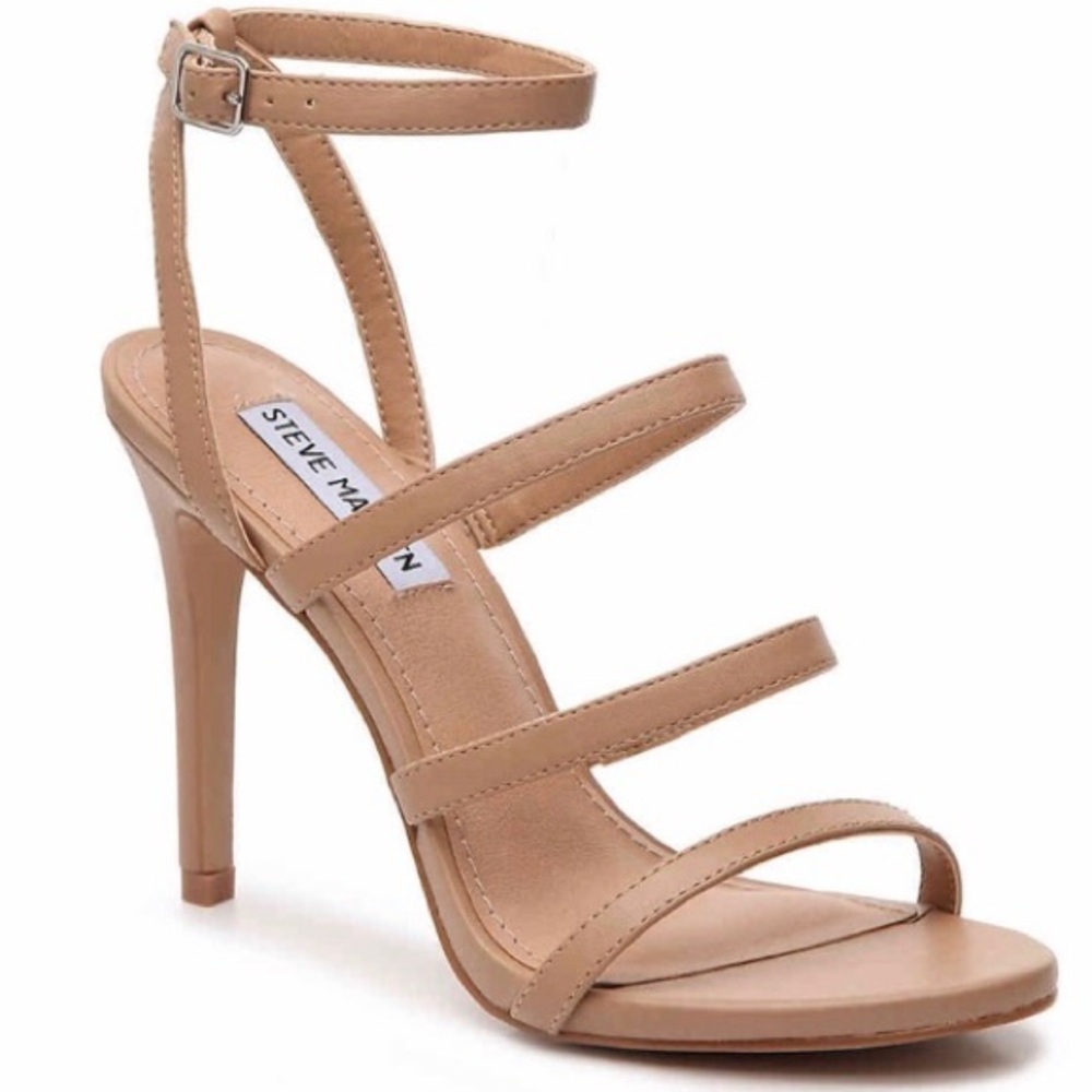 💋SOLD💋 Steve Madden Fauna Natural Nude Strappy Ankle Strap High Heel Sandals